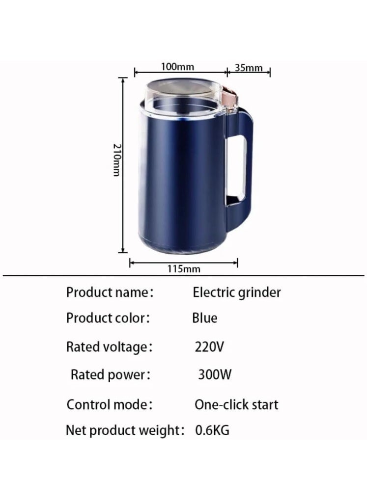 مطحنة حبوب قهوة و توابل كهربائية متعددة الوظائف، مطحنة قهوة مع سكين ضرب من الفولاذ المقاوم للصدأ وغطاء شفاف،لحبوب القهوة والمكسرات والتوابل والحبوب والأعشاب - Image 5